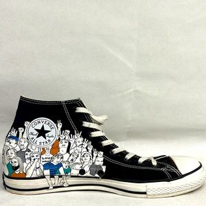 Converse Black and White Graphic High-Top Sneakers
